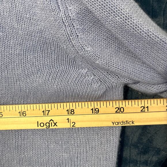 Vintage‎ Sutton Studio Cashmere Knitted Blue Button V Neck Sweater Womans Size L - Picture 6 of 7
